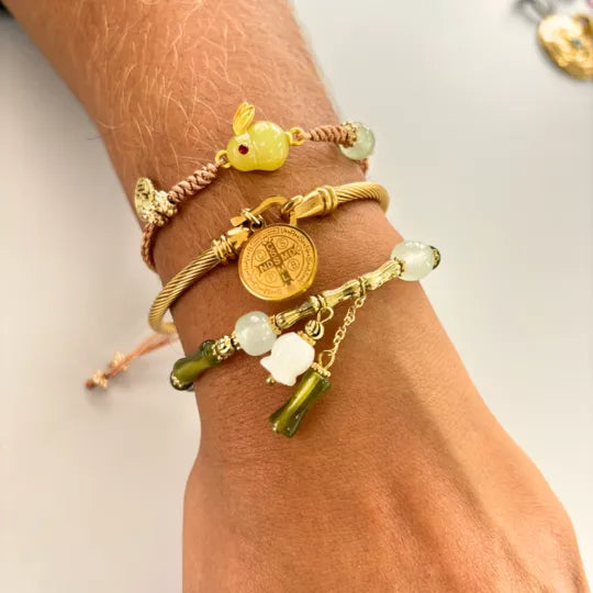 Pulseira Coelho da Felicidade em Jade