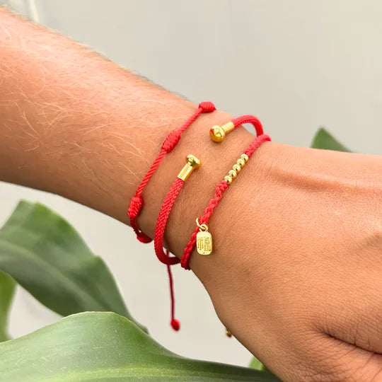 Pulseira Tibetana Vermelha da Prosperidade