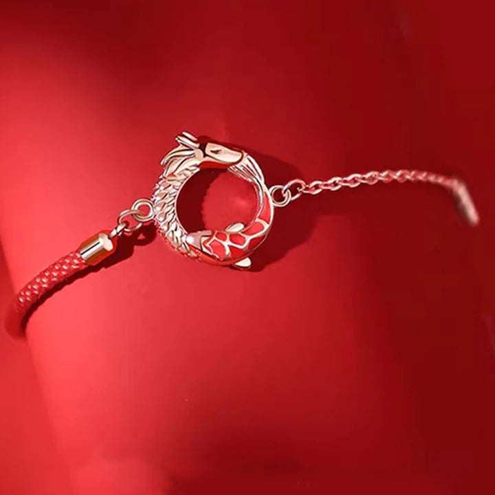 Pulseira Dragão & Koi da Sorte em Cobre