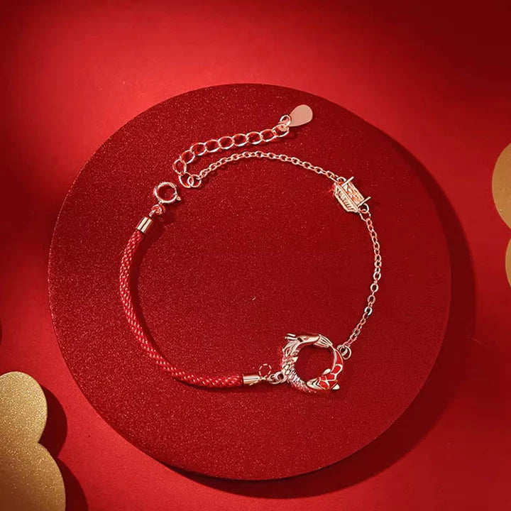 Pulseira Dragão & Koi da Sorte em Cobre