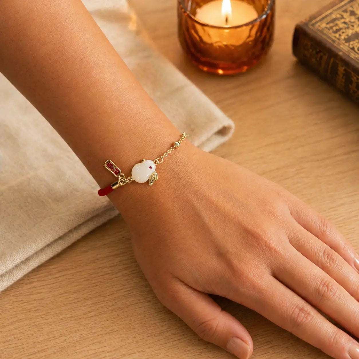 Pulseira Coelho da Sorte em Jade