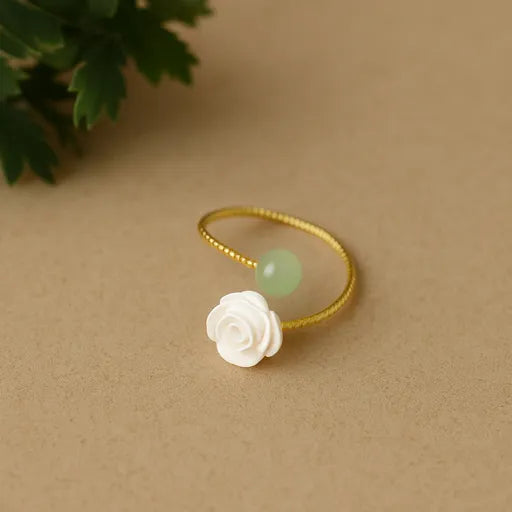 Anel das Bênçãos em Contas de Jade