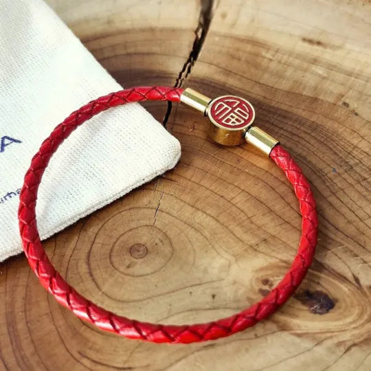 Pulseira Vermelha Couro da Sorte