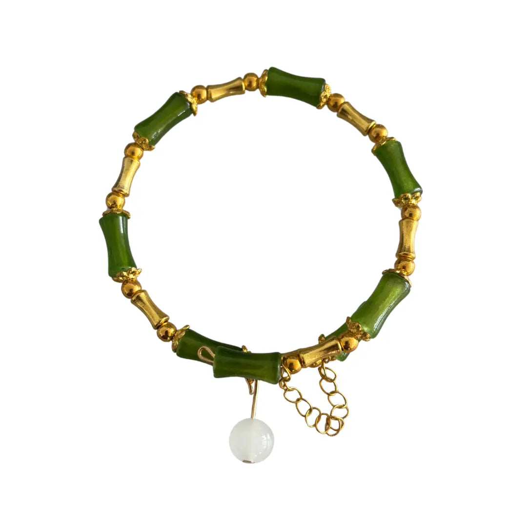 Pulseira Bambu Verde da Sorte em Jade