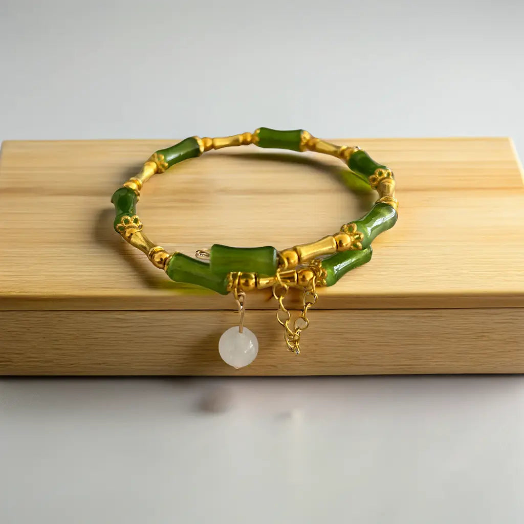 Pulseira Bambu Verde da Sorte em Jade