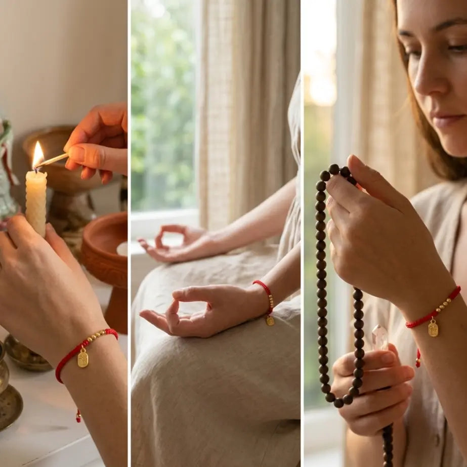 Pulseira Tibetana Vermelha da Prosperidade