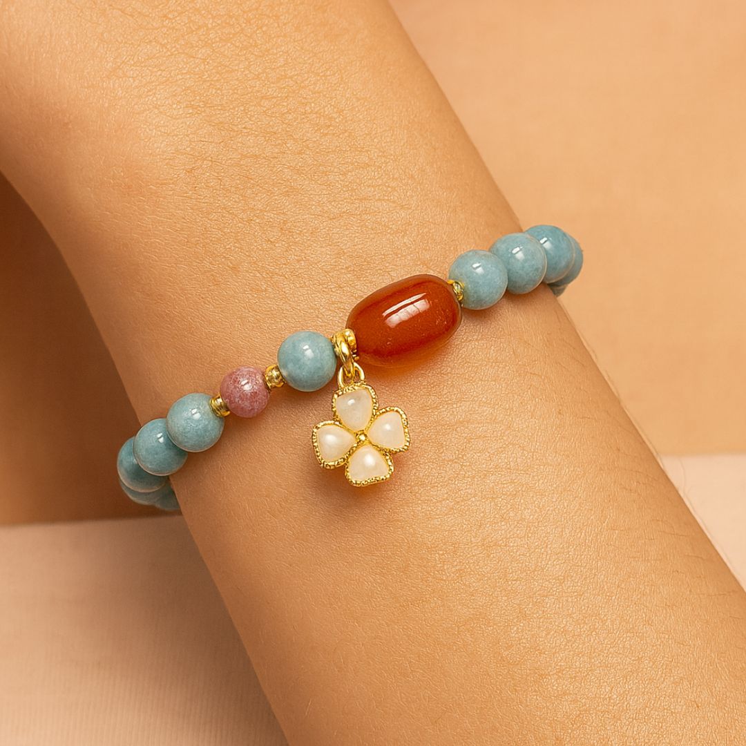 Pulseiras da Prosperidade com Pingente de Trevo de Quatro