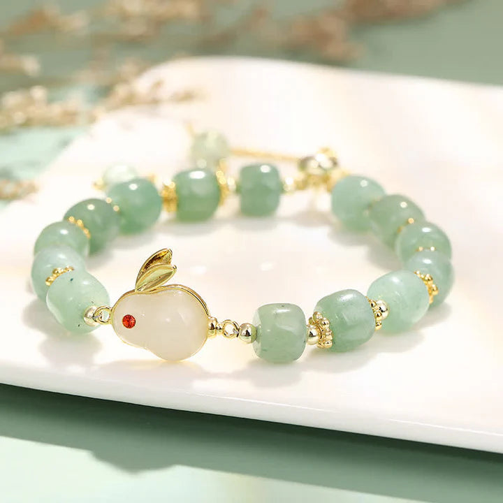 Pulseira Coelho do equilíbrio em Aventurina Verde