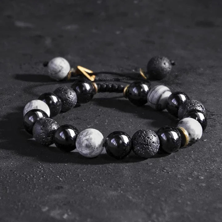 Pulseira da Força em Obsidiana Negra
