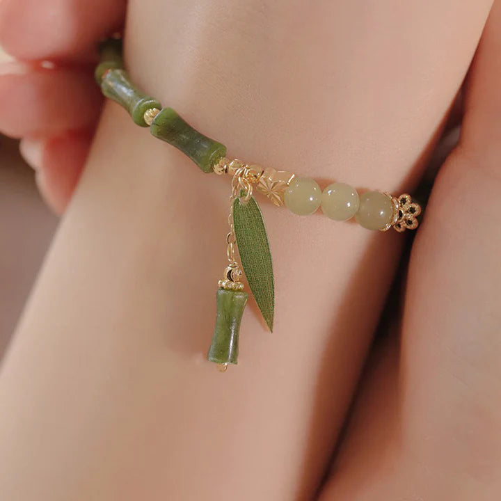 Pulseira Bambu da Abundância em Jade
