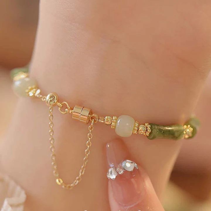Pulseira Bambu da Abundância em Jade