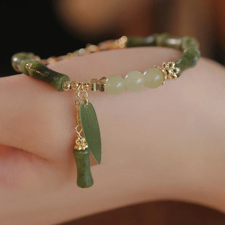 Pulseira Bambu da Abundância em Jade