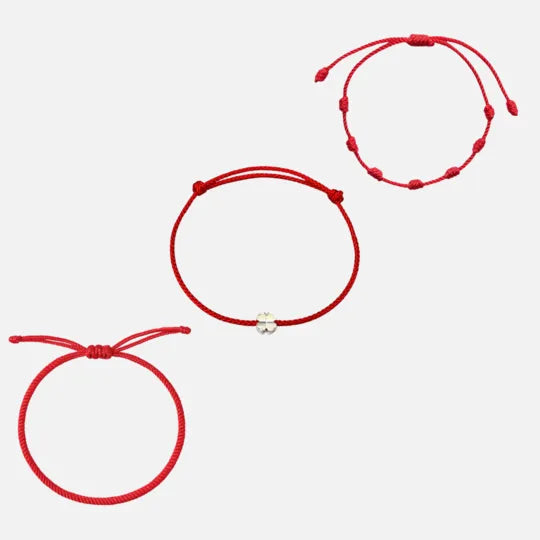 Oferta: Compre 1 Pulseira da Kabbalah e 7 nós e ganhe 1 Pulseira Trevo da Sorte