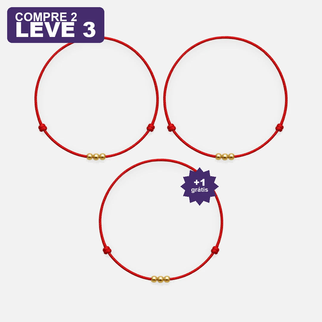 Pulseira Vermelha Fio da Intenção — oferta leve 3 pague 2