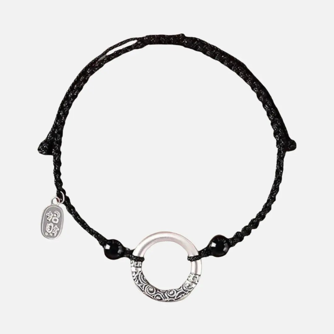 Pulseira Fivela da paz em Contas de Ônix Preto
