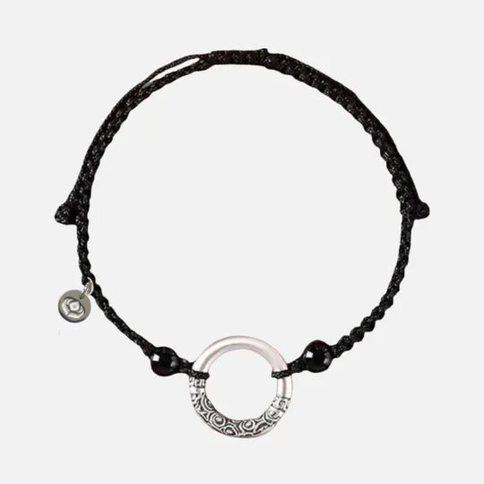 Pulseira Fivela da paz em Contas de Ônix Preto
