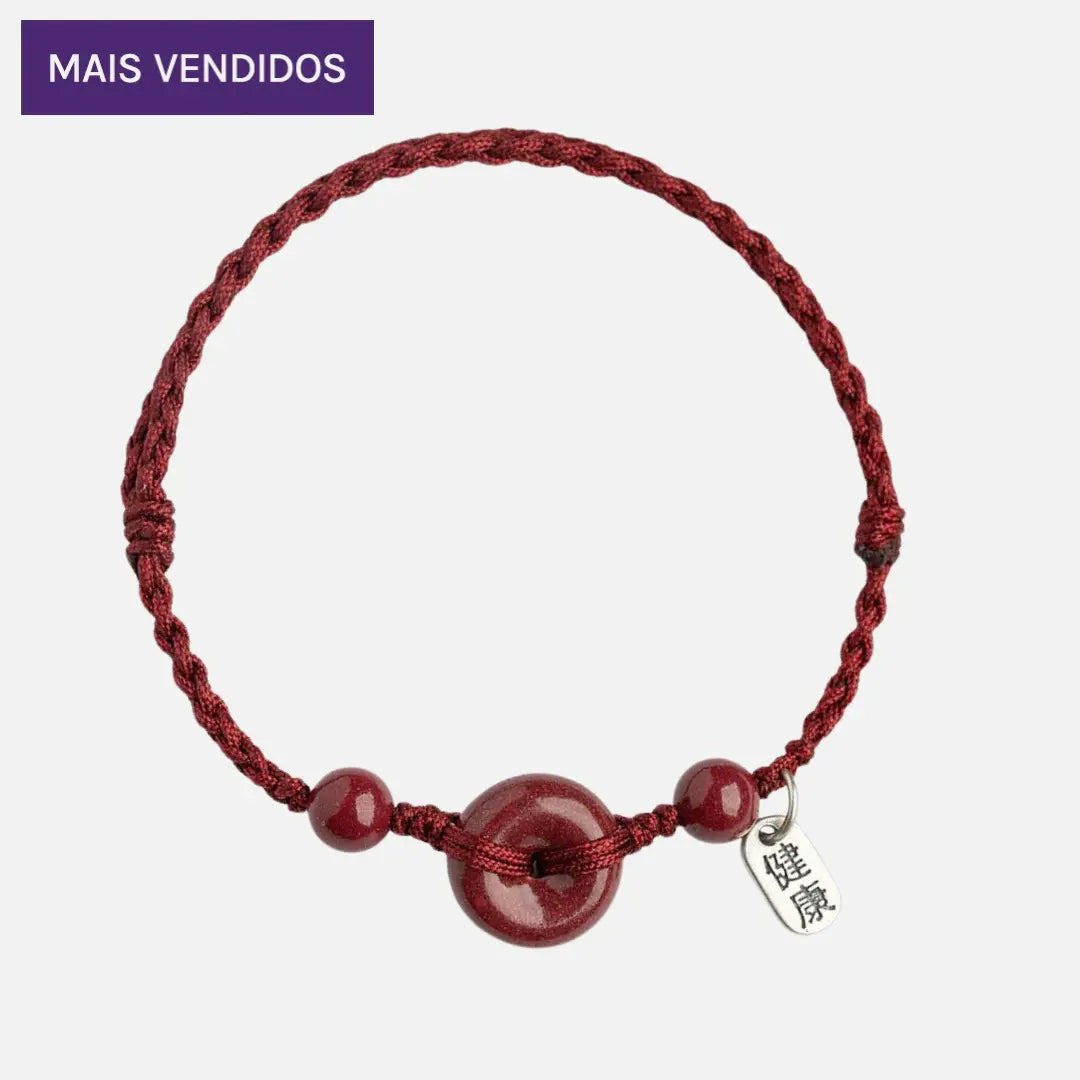 Pulseira Tibetana das Bênçãos em Cinábrio Vermelho