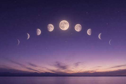 Lua cheia em céu lilás