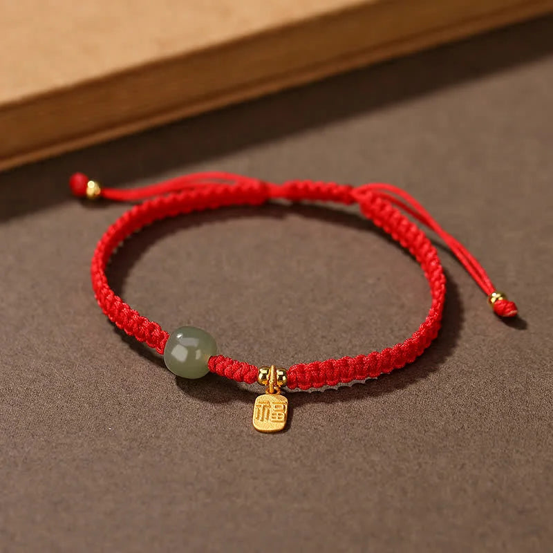 Pulseira Vermelha da Riqueza com Jade Hetian — estilo de vida