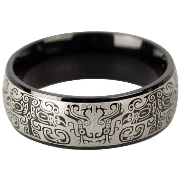 Anel Taotie da Riqueza Preto — detalhe