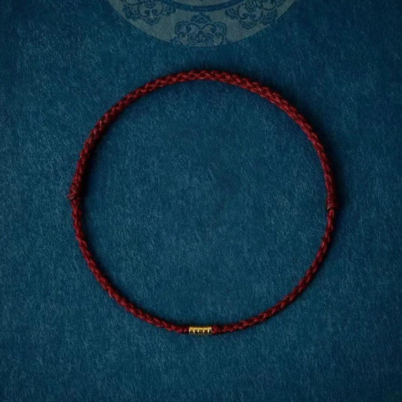 Pulseira Trançada com Contas Douradas da Sorte — foto principal