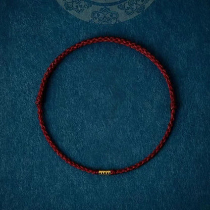 Pulseira Trançada com Contas Douradas da Sorte — foto principal