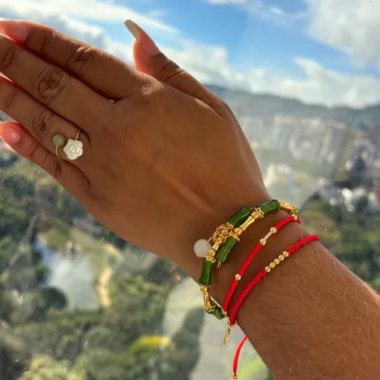 Pulseira Bambu Verde da Sorte em Jade
