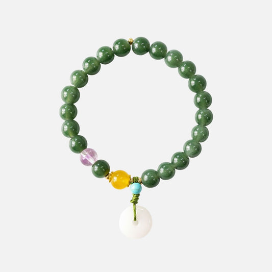 Pulseira da Roda Prosperidade em Jade Natural