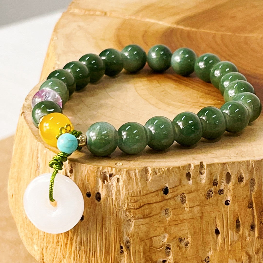 Pulseira da Roda Prosperidade em Jade Natural