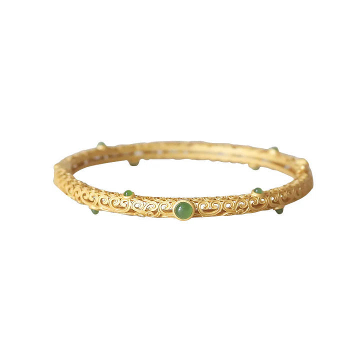 Pulseira da Calma em Jade Ciano