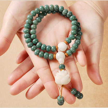 Pulseira do Sucesso em Sementes de Lótus Ciano