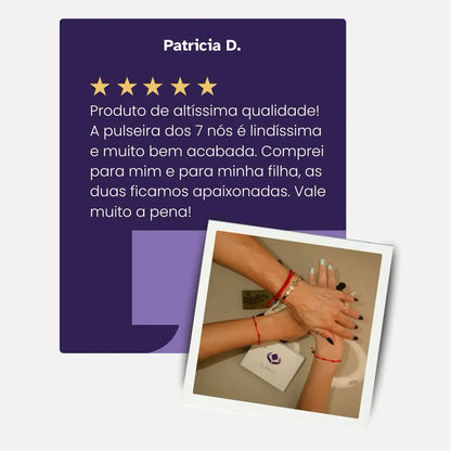 Pulseira Premium dos 7 Nós para Adultos — depoimento de cliente