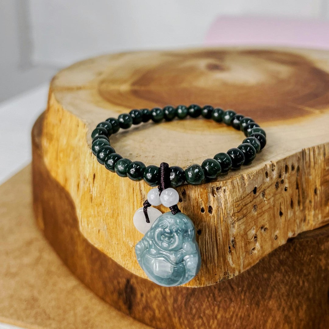 Pulseira da Cura em Jade Ciano