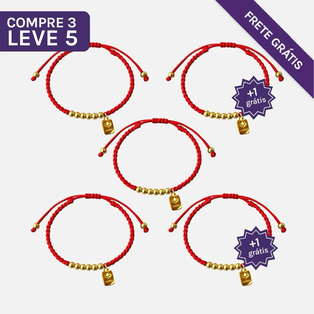 Pulseira Tibetana Vermelha da Prosperidade