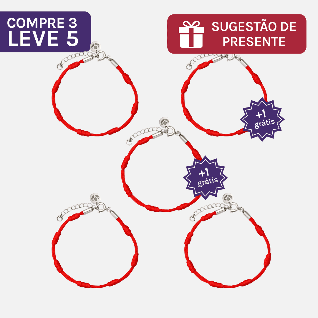 Compre 3 e Leve 5 Pulseiras Premium dos 7 Nós em Aço Inoxidável
