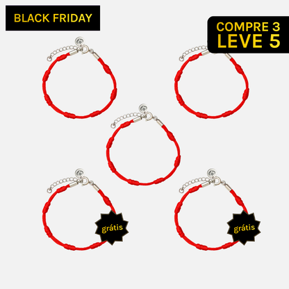 BLACK AURHA: Compre 3 e Leve 5 Pulseiras Premium dos 7 Nós em Aço Inoxidável