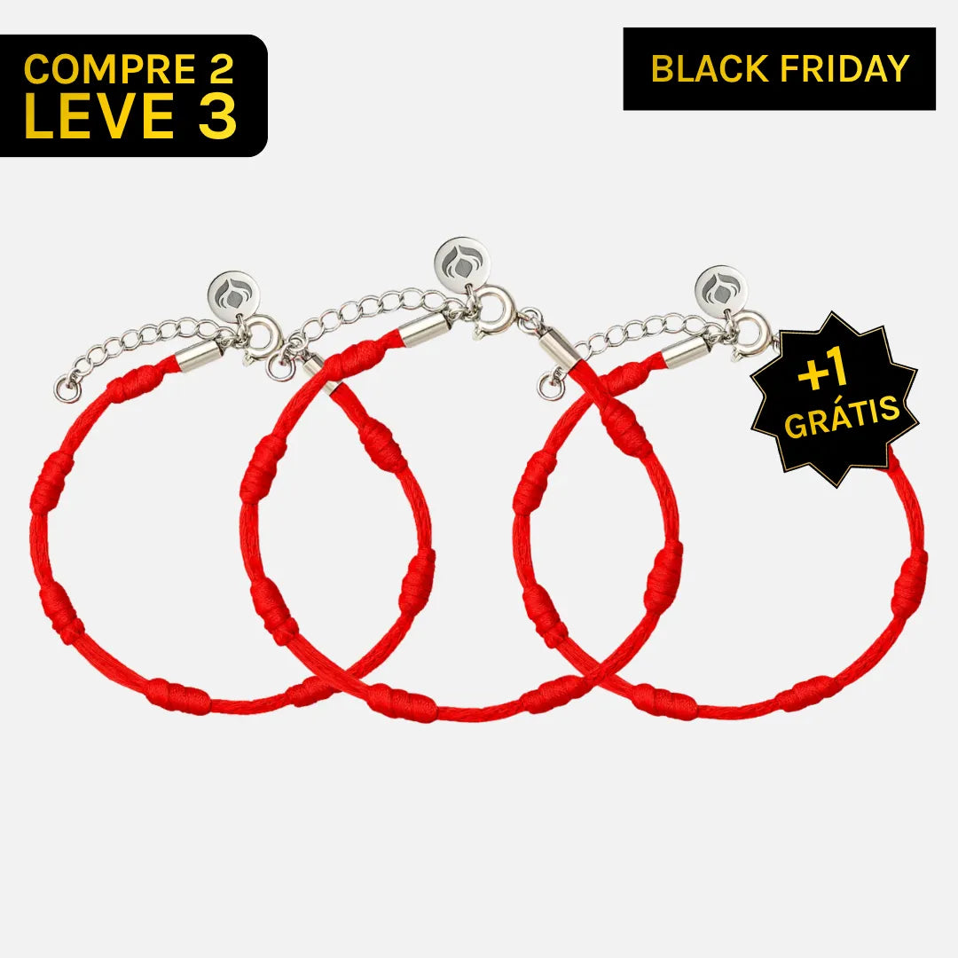 BLACK AURHA: Compre 2 e Leve 3 Pulseiras Premium dos 7 Nós em Aço Inoxidável