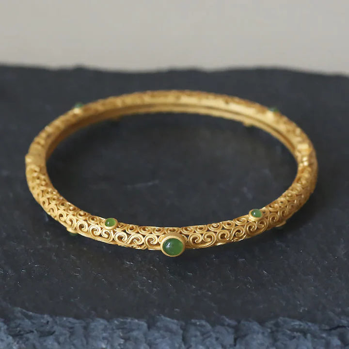 Pulseira da Calma em Jade Ciano