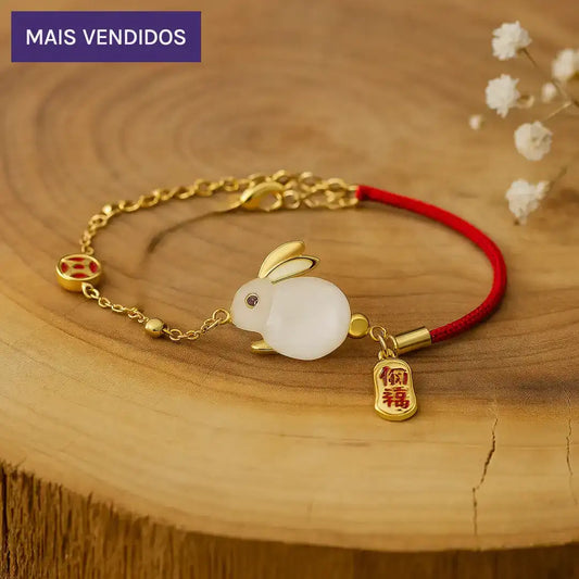 Pulseira Coelho da Sorte em Jade
