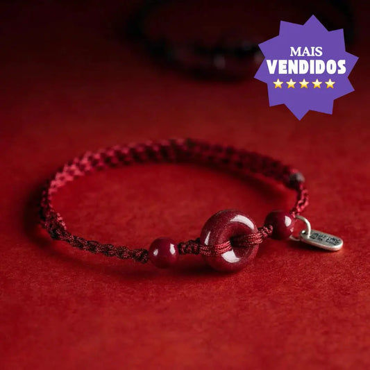 Pulseira Tibetana das Bênçãos em Cinábrio Vermelho