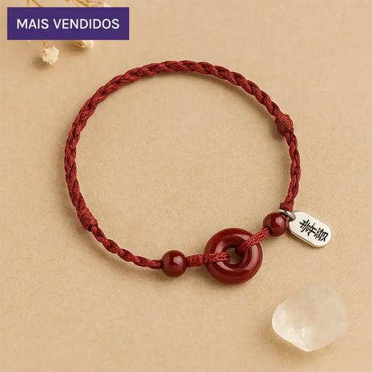 Pulseira Tibetana das Bênçãos em Cinábrio Vermelho