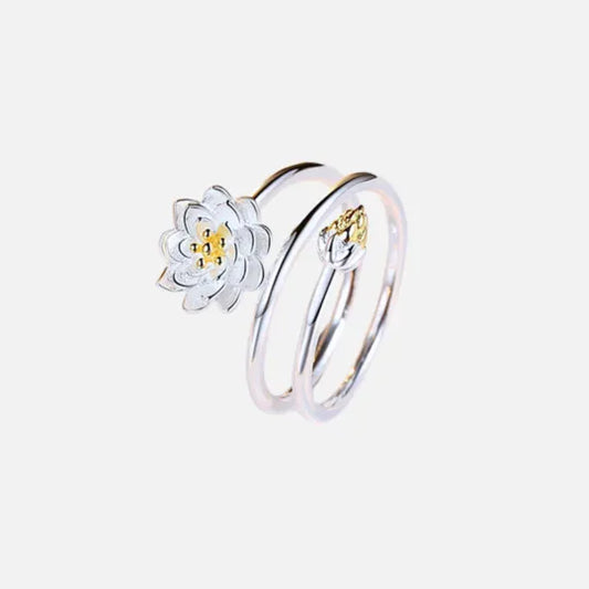 Anel Flor de Lótus em Espiral