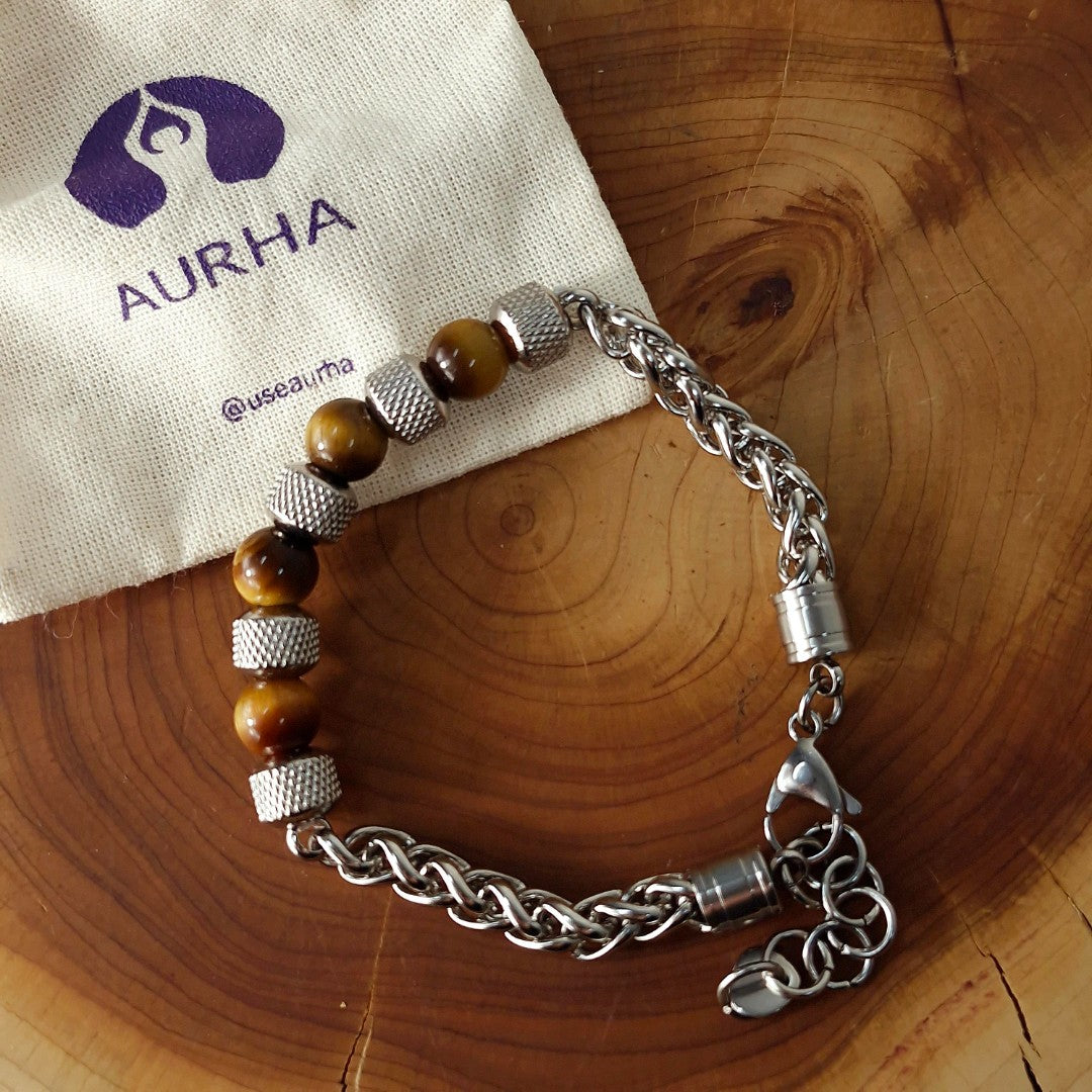 Pulseira da Coragem em Olho de Tigre