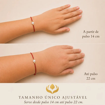 Pulseira Vermelha da Cura Contas de Pérolas