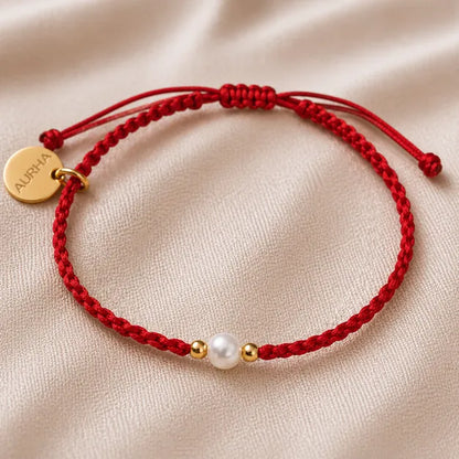 Pulseira Vermelha da Cura Contas de Pérolas