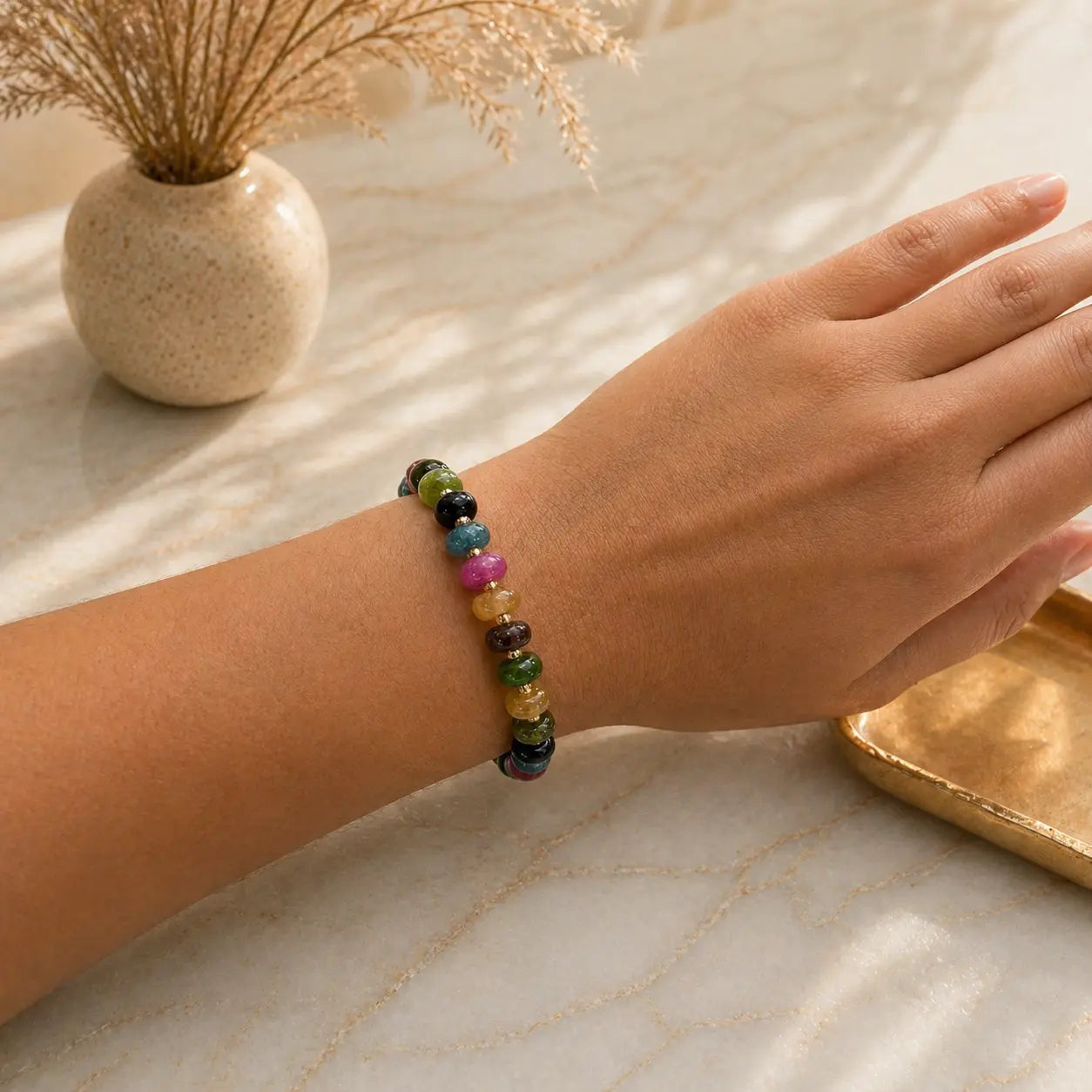 Pulseira da Paixão e Fortuna em Turmalina Colorida