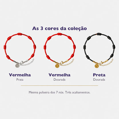 Kit 3 Pulseiras Premium dos 7 Nós — as 3 cores