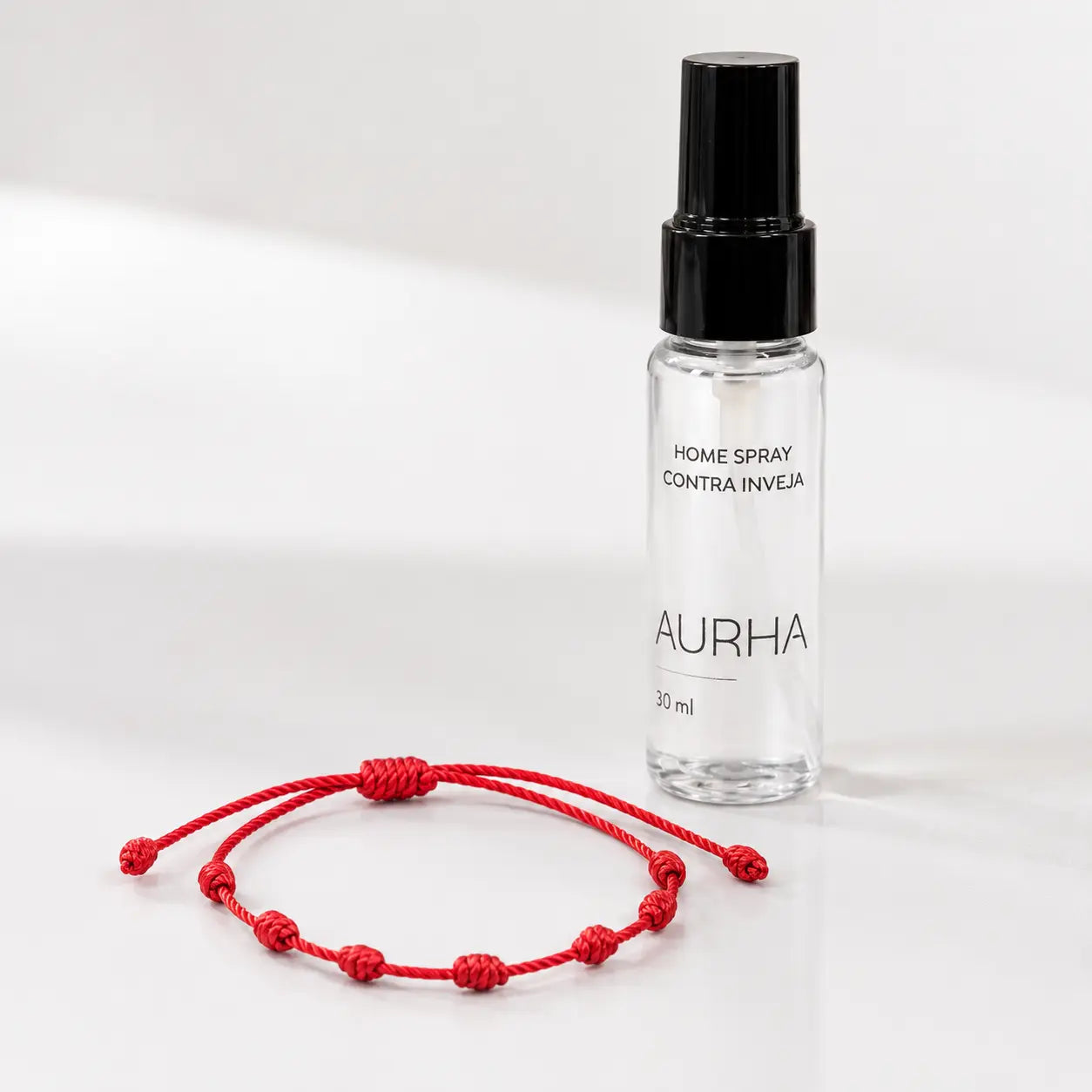 Kit Contra Inveja — Pulseira Vermelha dos 7 Nós + Aromatizador contra Inveja 30ml