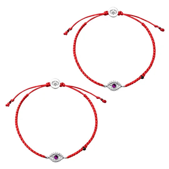 [Compre 1 e Leve 2] Pulseira Vermelha Contra Ansiedade e Mau-Olhado Prateada