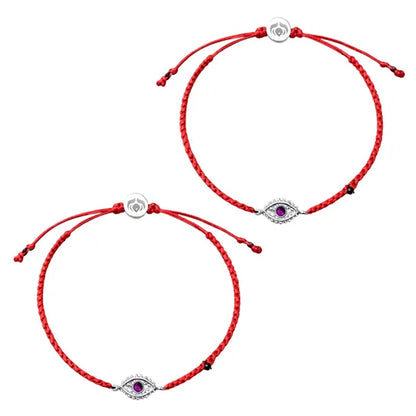 [Compre 1 e Leve 2] Pulseira Vermelha Contra Ansiedade e Mau-Olhado Prateada